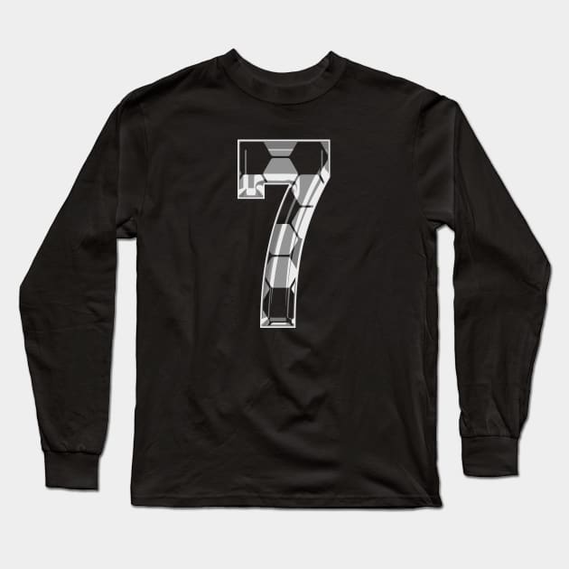 Soccer Number 7 Soccer Jersey #7 Soccer Mom Player Fan Long Sleeve T-Shirt by TeeCreations